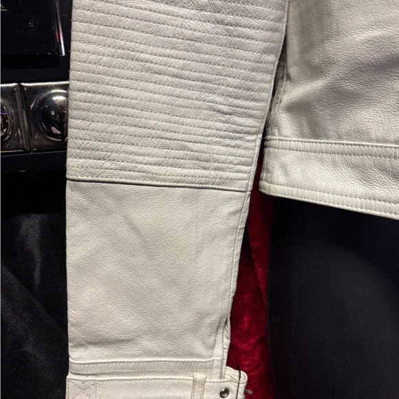 BRAND NEW Moto UB Genuine White Leather Jacket Rare and very Trendy!!! - Picture 6 of 11